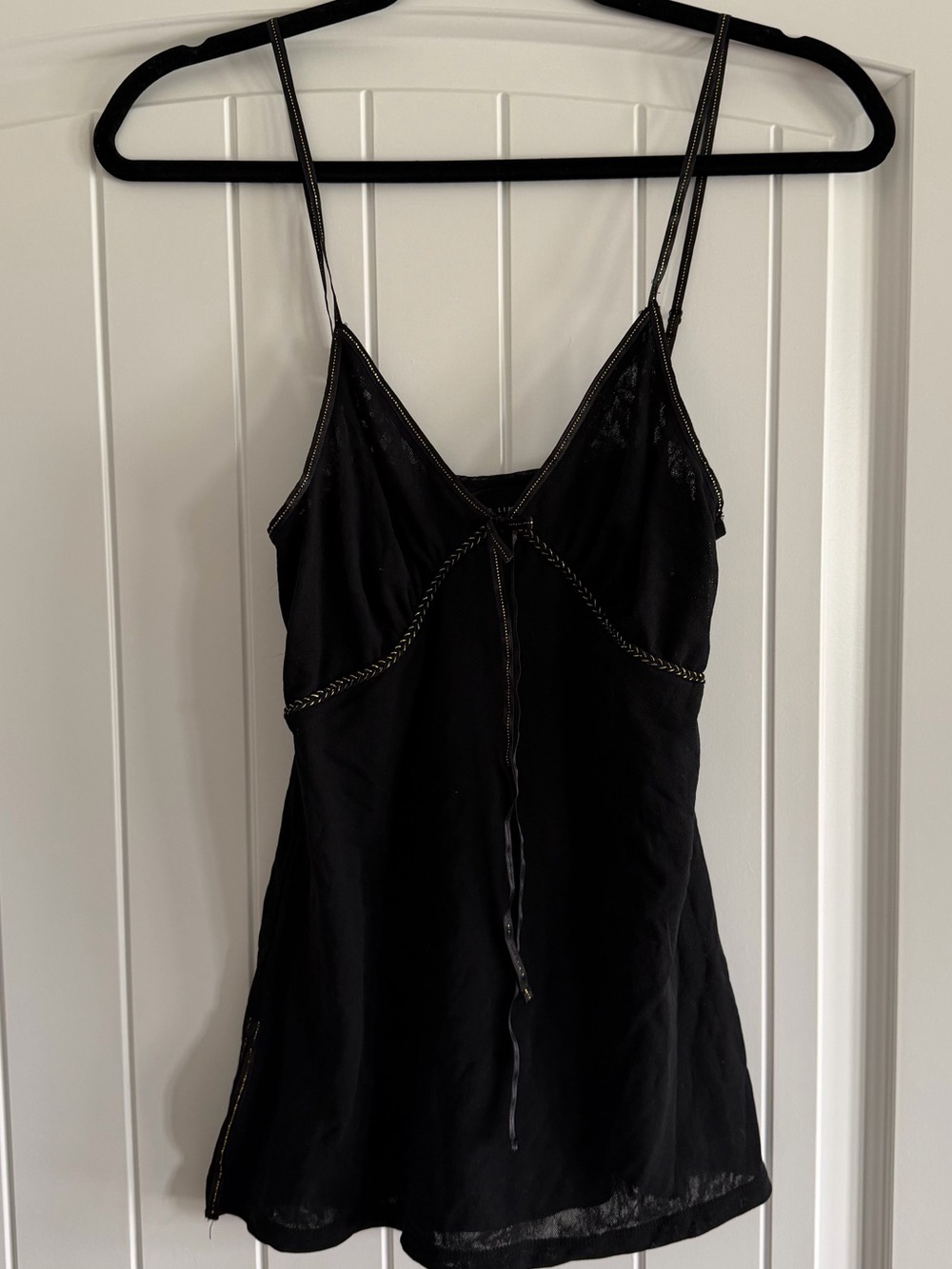 The Limited Black Embellished Tie Front Cami Tank Top XS - Picture 1 of 10